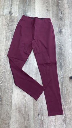 High waist pull on Pants - S / Wine