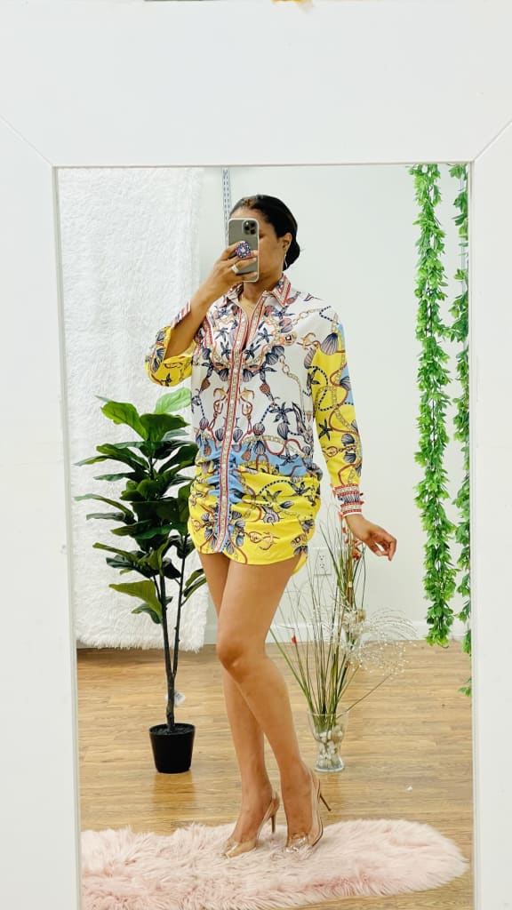 Kali Shirt dresses - Yellow printed / M