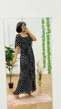 Maxie pleated off shoulder maxi dress - Black/white / L